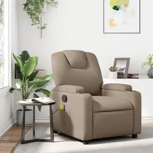 vidaXL Fauteuil de massage inclinable Cappuccino Similicuir pas cher