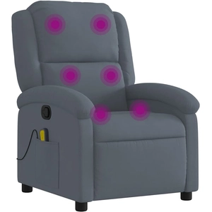 Comparateur de prix : vidaXL Fauteuil de massage inclinable gris foncé velours