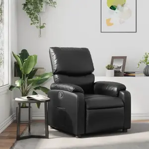 vidaXL Fauteuil inclinable Noir Similicuir pas cher