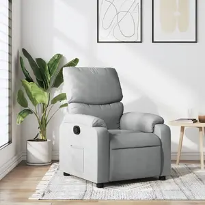 vidaXL Fauteuil inclinable Gris clair Tissu pas cher