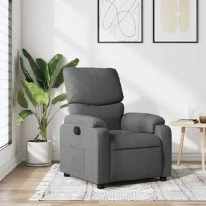 Comparateur de prix : vidaXL Fauteuil inclinable Gris foncé Tissu
