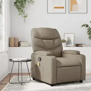 vidaXL Fauteuil de massage inclinable Cappuccino Similicuir pas cher