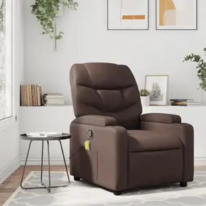 vidaXL Fauteuil de massage inclinable Marron Similicuir pas cher