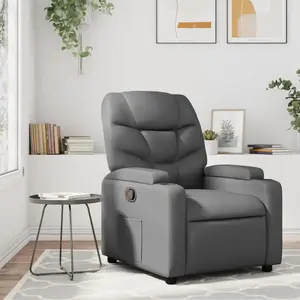 vidaXL Fauteuil inclinable Gris Similicuir pas cher