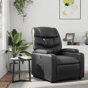 vidaXL Fauteuil inclinable Noir Similicuir pas cher