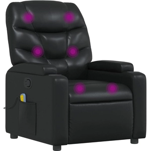 vidaXL Fauteuil de massage inclinable Noir Similicuir pas cher