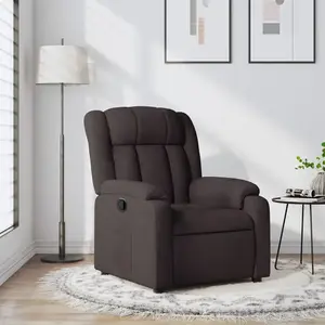 vidaXL Fauteuil inclinable Marron foncé Tissu pas cher