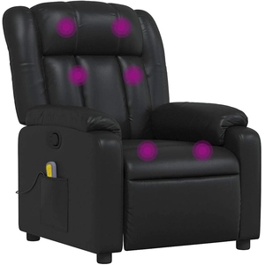 vidaXL Fauteuil de massage inclinable Noir Similicuir pas cher