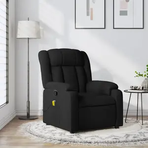 vidaXL Fauteuil de massage inclinable Noir Tissu pas cher