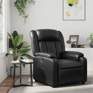 vidaXL Fauteuil inclinable Noir Similicuir pas cher