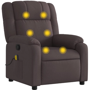 vidaXL Fauteuil de massage inclinable Marron foncé Tissu pas cher