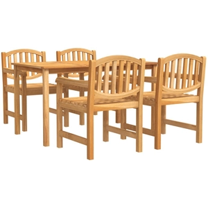 vidaXL Ensemble à manger de jardin 5pcs Bois de teck massif pas cher