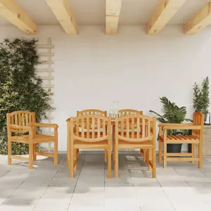 vidaXL Ensemble à manger de jardin 7 pcs Bois de teck solide pas cher