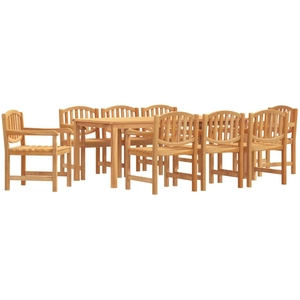 vidaXL Ensemble à manger de jardin 9 pcs Bois de teck solide pas cher