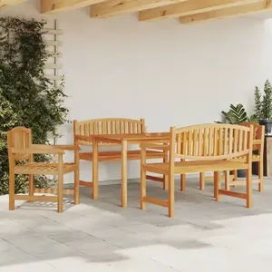 vidaXL Ensemble à manger de jardin 5pcs Bois de teck massif pas cher