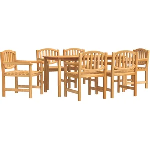 vidaXL Ensemble à manger de jardin 7 pcs Bois de teck solide pas cher