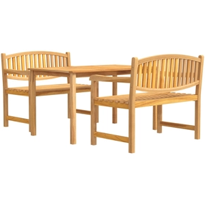 vidaXL Ensemble à manger de jardin 3 pcs Bois de teck massif pas cher