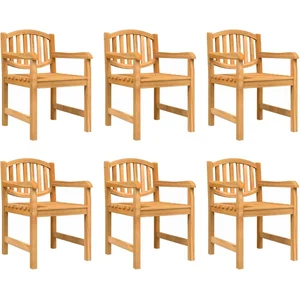 vidaXL Chaises de jardin lot de 6 58x59x88 cm bois massif de teck pas cher