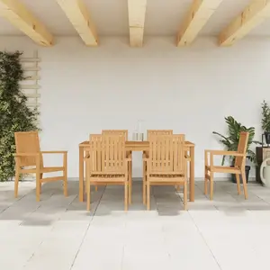 vidaXL Ensemble à manger de jardin 7 pcs Bois de teck solide pas cher