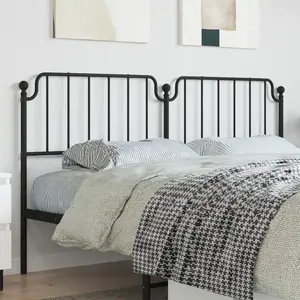 vidaXL Tête de lit métal noir 180 cm pas cher