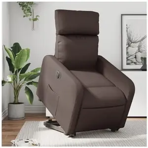 vidaXL Fauteuil inclinable électrique marron similicuir pas cher