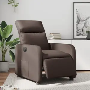 vidaXL Fauteuil inclinable électrique Marron Similicuir pas cher