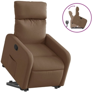 vidaXL Fauteuil inclinable Marron Tissu pas cher