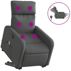 vidaXL Fauteuil de massage inclinable Gris foncé Tissu pas cher