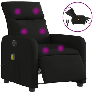 vidaXL Fauteuil de massage inclinable électrique Noir Tissu pas cher