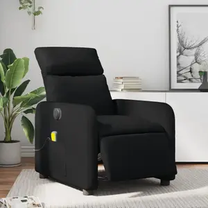 vidaXL Fauteuil de massage inclinable électrique noir similicuir pas cher