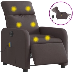 vidaXL Fauteuil inclinable électrique Marron foncé Tissu pas cher