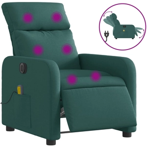 vidaXL Fauteuil inclinable électrique Vert foncé Tissu pas cher