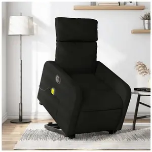 vidaXL Fauteuil inclinable de massage électrique Noir Tissu pas cher