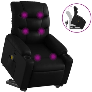 vidaXL Fauteuil inclinable de massage Noir Similicuir pas cher