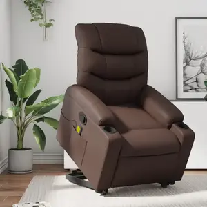 Comparateur de prix : vidaXL Fauteuil inclinable de massage Marron Similicuir