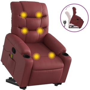 vidaXL Fauteuil inclinable de massage Rouge bordeaux Similicuir pas cher