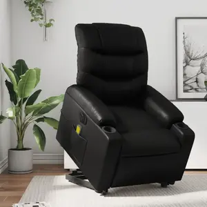 vidaXL Fauteuil inclinable de massage électrique noir similicuir pas cher