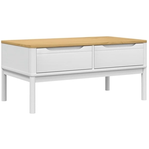 vidaXL Table basse FLORO blanc 99x55,5x45 cm bois massif de pin pas cher