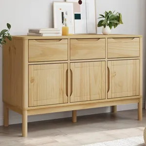 vidaXL Buffet FLORO marron cire 114x43x74 cm bois massif de pin pas cher