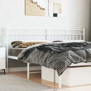 vidaXL Tête de lit métal blanc 180 cm pas cher