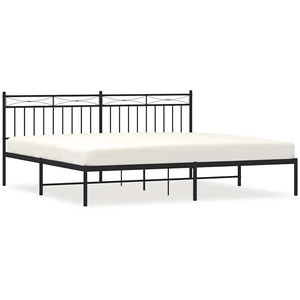 vidaXL Cadre de lit métal avec tête de lit noir 193x203 cm pas cher