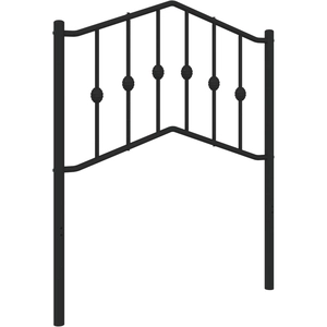 vidaXL Tête de lit métal noir 193 cm pas cher
