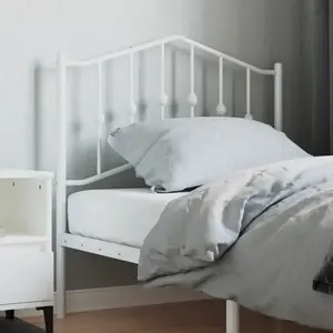 vidaXL Tête de lit métal blanc 90 cm pas cher