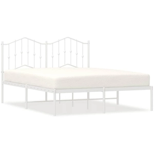 Comparateur de prix : vidaXL Cadre de lit métal avec tête de lit blanc 150x200 cm