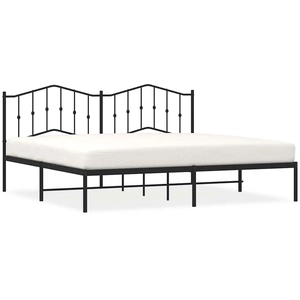 vidaXL Cadre de lit métal avec tête de lit noir 193x203 cm