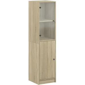 vidaXL Buffet avec porte en verre chêne sonoma 35x37x142 cm pas cher