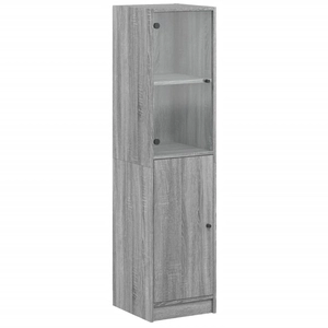 Comparateur de prix : vidaXL Buffet avec porte en verre sonoma gris 35x37x142 cm