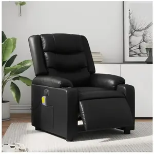 vidaXL Fauteuil de massage inclinable électrique noir similicuir pas cher