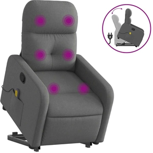 vidaXL Fauteuil de massage inclinable Gris foncé Tissu pas cher