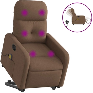 vidaXL Fauteuil de massage inclinable Marron Tissu pas cher